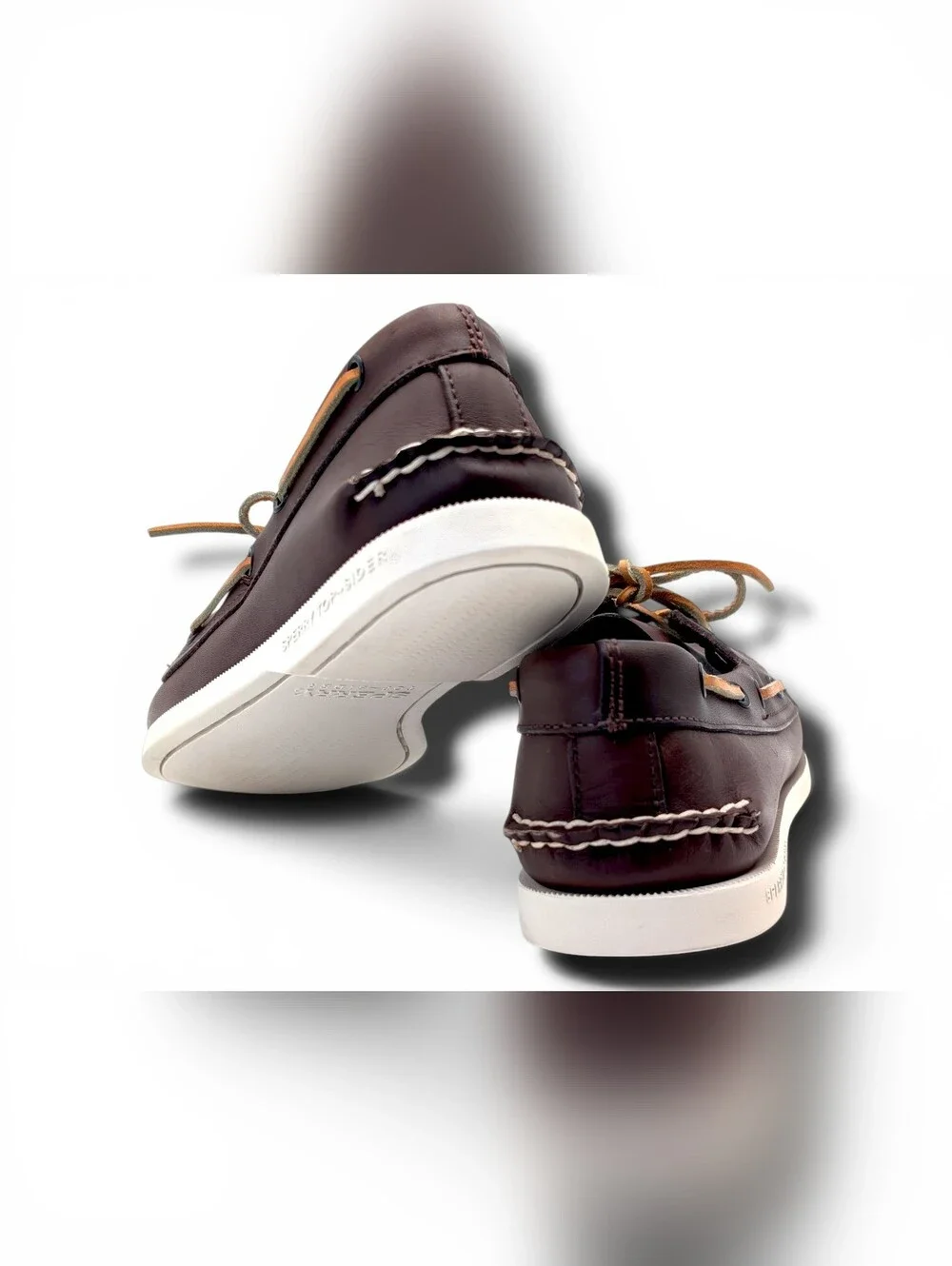 Sperry Top-Sider Sz 9 Authentic Original 2-Eye Brown Leather Moccasin Boat Shoe